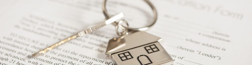 House keys on a mortgage form